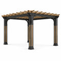 Pérgola de acero y madera tratada 300x300x250 cm