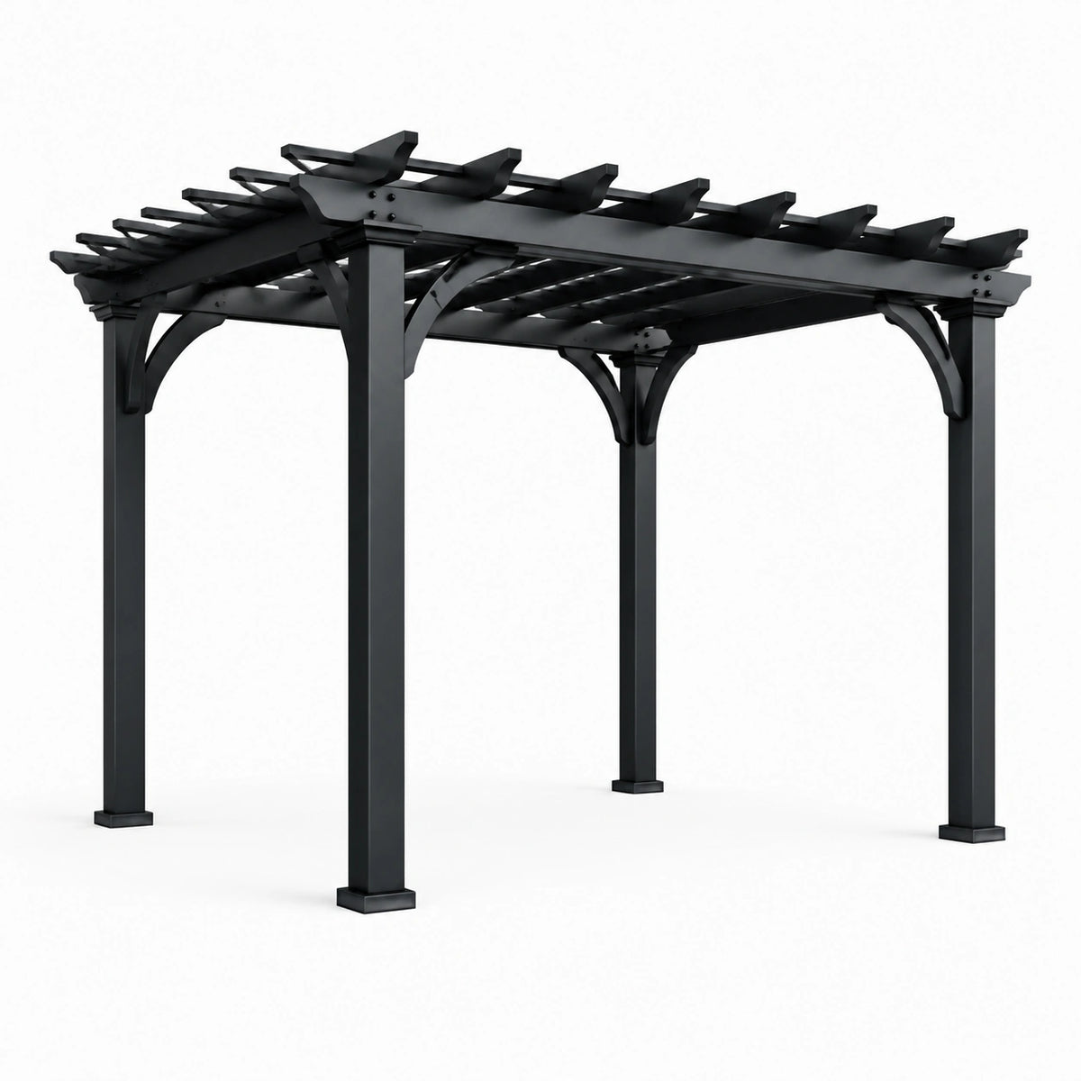Pérgola de aluminio negro 3x3 m para exteriores