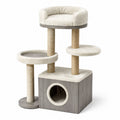 Árbol rascador para gatos con felpa y madera