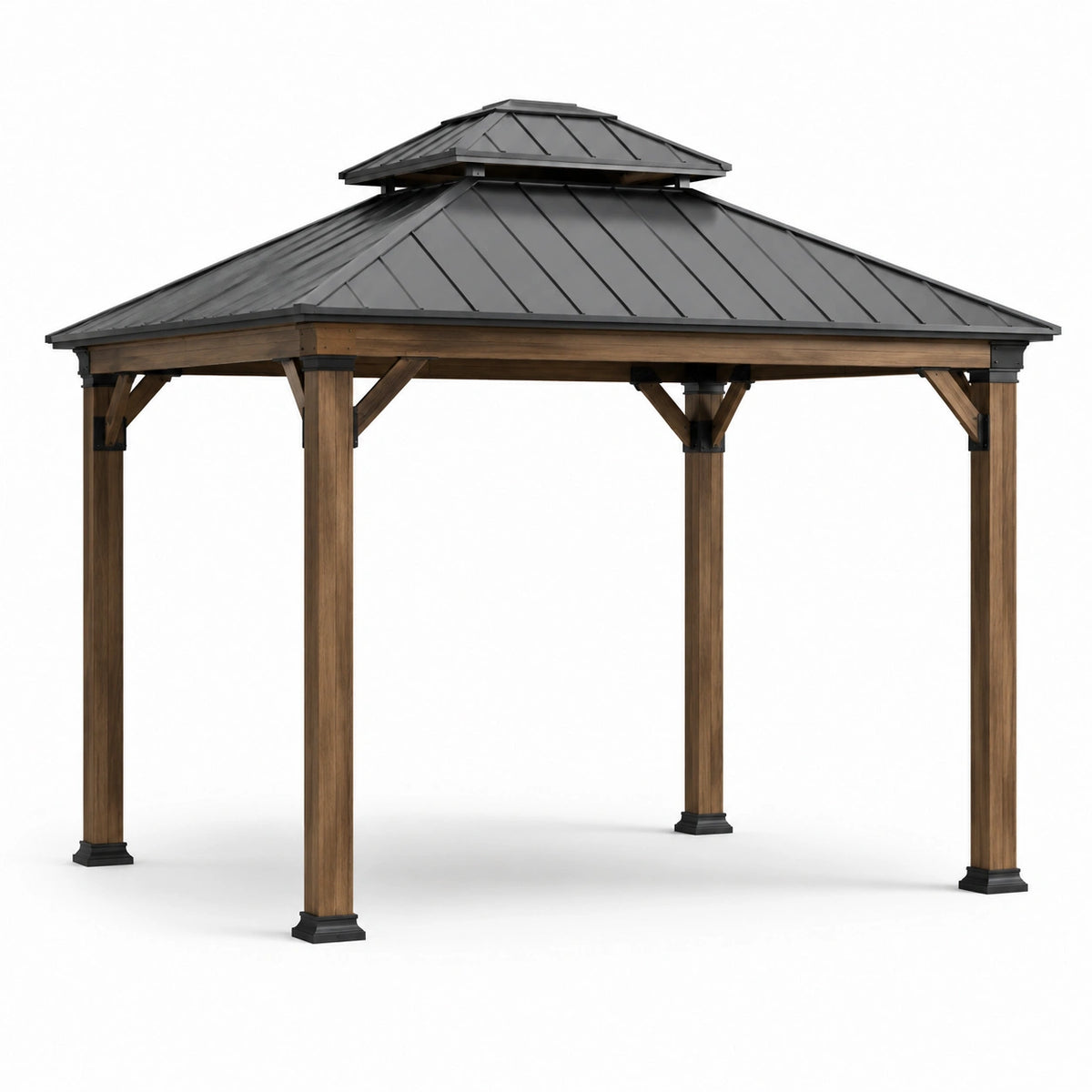 Pabellón de Jardín con Estructura de Aluminio y Techo de Acero Galvanizado, 300x300x270 cm